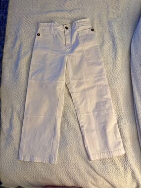 Frame Denim Ivory Button-Front Pants size 31 cropped